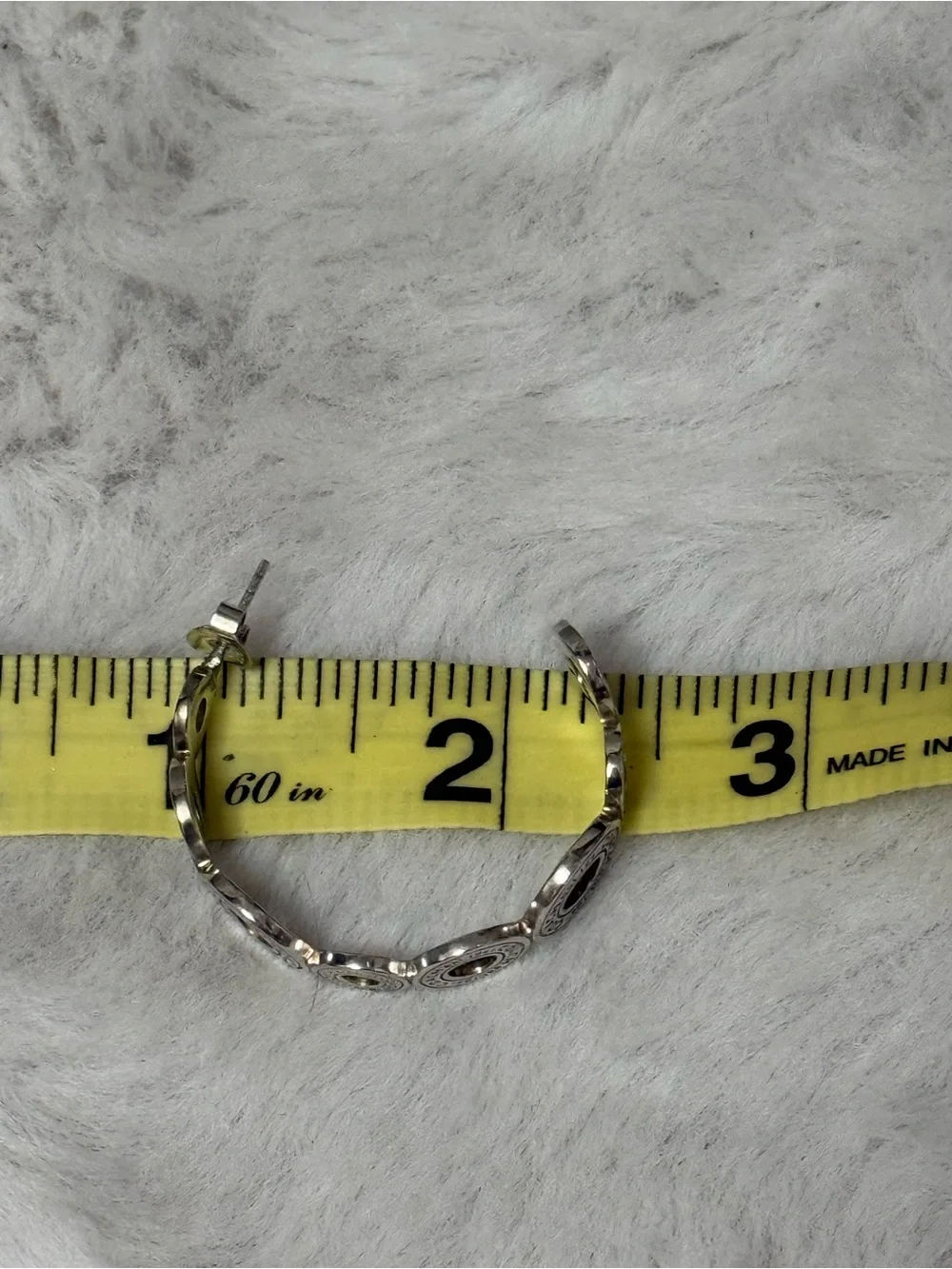 Coach Circular Logo Link Earrings in Silver - Picture 11 of 11